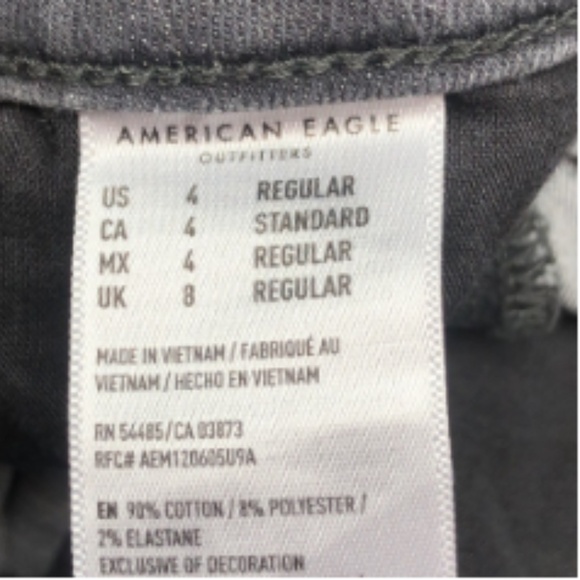 DISTRESS AMERICAN EAGLE GRAY SUPER HI-RISE JEGGING JEANS 4/27x28 ⭐ - Picture 9 of 11